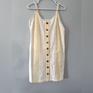 NWT RIP Curl Stripe Surf Dress Tank Dress Yellow Pink White Sundress Size M